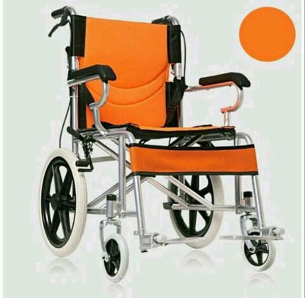 เก้าอี้รถเข็นผู้สูงอายุ ผู้ป่วย ใหม่ สีส้ม รูปที่ 2
