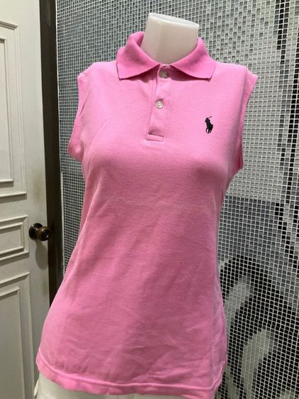 เสื้อคอโปโลแขนกุด SPORT CLUB สีชมพู อก 34 ยาว 24 นิ้ว รูปที่ 3