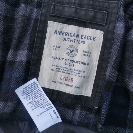 American Eagle Black Full Zipper Jacket รอบอก 48” รูปที่ 8