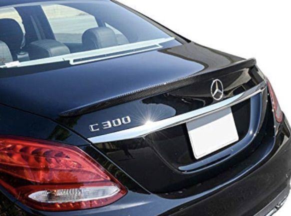 สปอยเลอร์หลัง Benz W205 ลาย Carbon Kevlar ใส่ C Class Coupe และ Sedan ของแต่ง Spoiler ทรง AMG รูปที่ 7