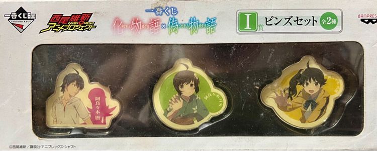 เข็มกลัด ปกรณัมเหล่าภูตBakemonogatari Kizumonogatari Pins Set Koyomi Araragi Tsukihi ครบชุดหายาก รูปที่ 5