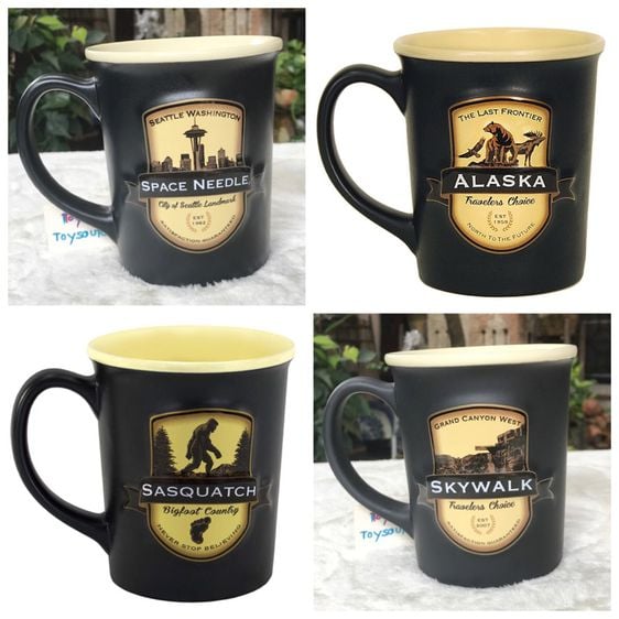 แก้วกาแฟ ไซส์ใหญ่ Americaware Ceramic Coffee Tea Mug  two tone (Black and tans ceramic stein style mug รูปที่ 5