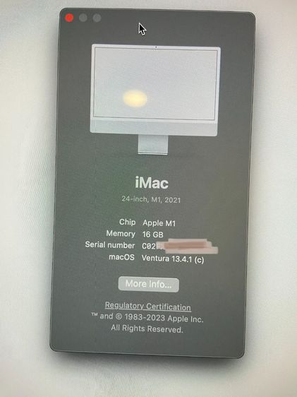 iMac M1 24" 2021 RAM 16 GB SSD 256  ( CTO ) รูปที่ 3