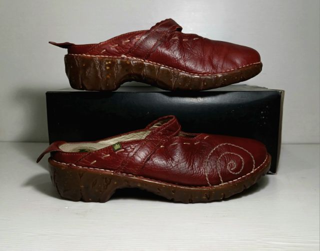 EL NATURALISTA, Dark Red Open-Heel Slip-on Casual Sandals for Women 41EU(26.0cm) Original ของแท้ มือ 2 สภาพเยี่ยม, รองเท้าแตะลำลอง El Nat รูปที่ 15