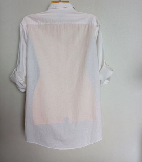 Michael Kors White Linen Shirt Size L  รูปที่ 6