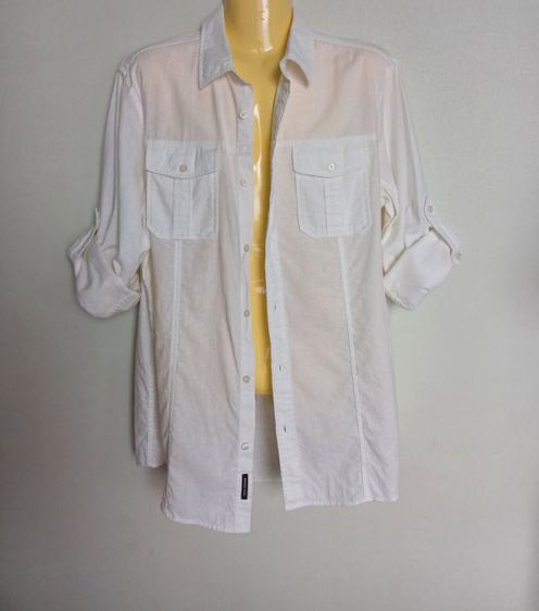 Michael Kors White Linen Shirt Size L  รูปที่ 3
