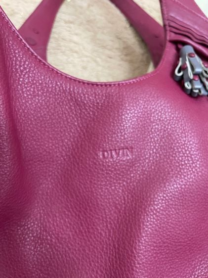 กระเป๋าหนังแท้มือสองสีชมพูสภาพ 95เปอร์เซ็นต์  แบรนด์ DlVIN รูปที่ 7