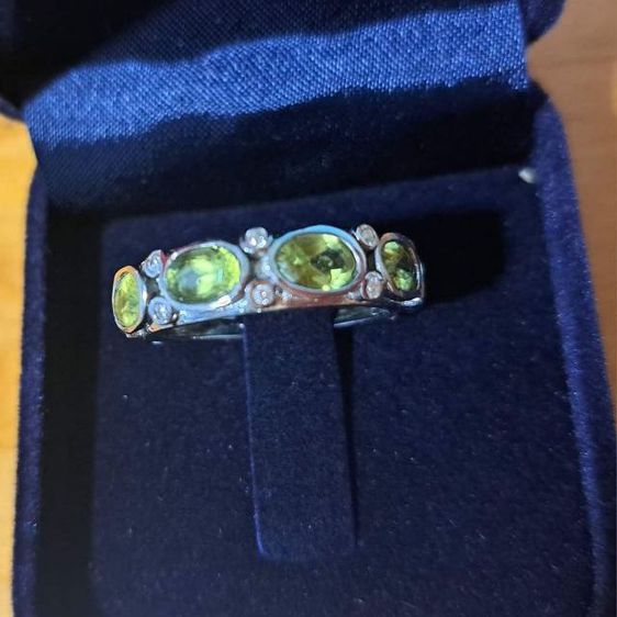 แหวนพลอยแท้ เพริดอท เขียวมะกอก ตัวแหวนเป็นเงินแท้  รูปที่ 3