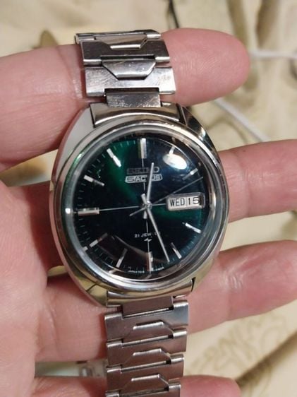 vintage seiko 5 actus automatic holly green 21 jewels  7019-7070 japan A 