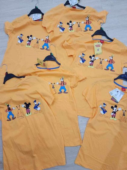 เสื้อเชิ้ตและเสื้อผู้หญิง ฟรีไซส์ ส้ม แขนสั้น เสื้อยืดผู้ใหญ่ Disney ของแท้