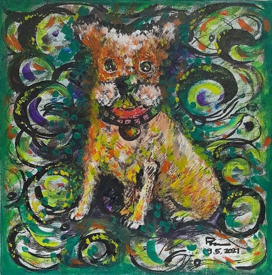 ภาพวาด Colourful Dog