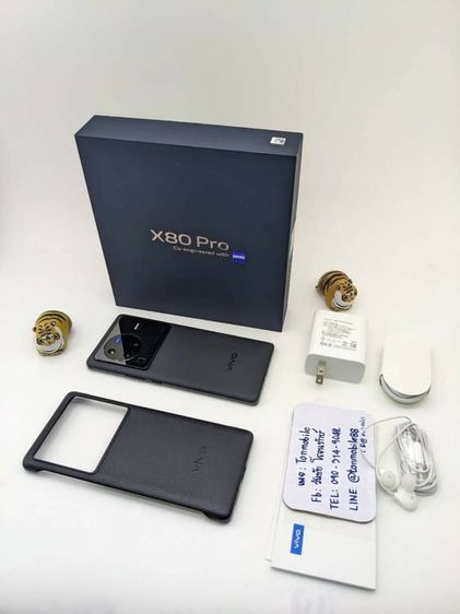 256 GB ขาย เทิร์น Vivo X80 Pro สภาพสวย ศูนย์ไทย อุปกรณ์ครบยกกล่อง ขาดหูฟัง ประกันยาว เพียง 17,990 บาท ครับ 