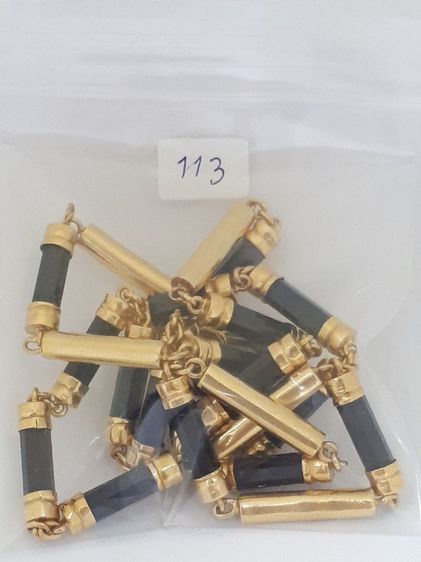 (113) สร้อยคอทอง 90 ประดับนิล รูปที่ 7