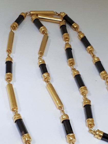 (113) สร้อยคอทอง 90 ประดับนิล รูปที่ 6