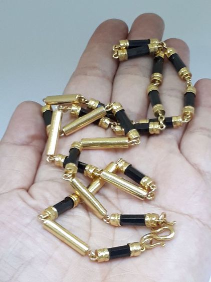 (113) สร้อยคอทอง 90 ประดับนิล รูปที่ 4