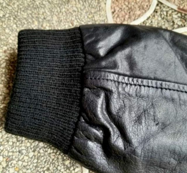 70s Mr nap black leather flight bomber jacket made in Japan🎌🎌🎌 รูปที่ 6