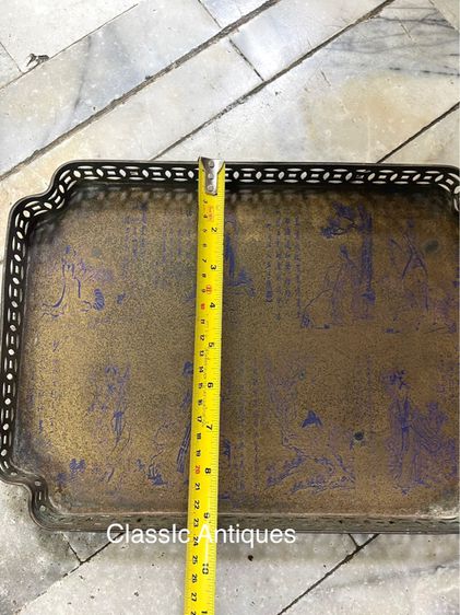 ถาด ทองเหลือง ย่อมุม ลงยาสะสม รูปที่ 14