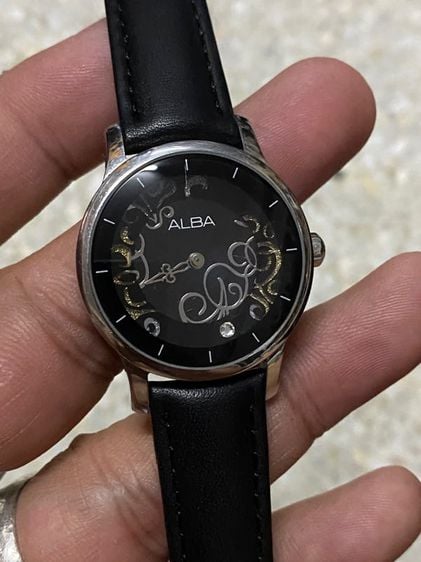เงิน นาฬิกายี่ห้อ ALBA  ควอทซ์ ของแท้มือสอง  สายเปลี่ยนมาใหม่  750฿