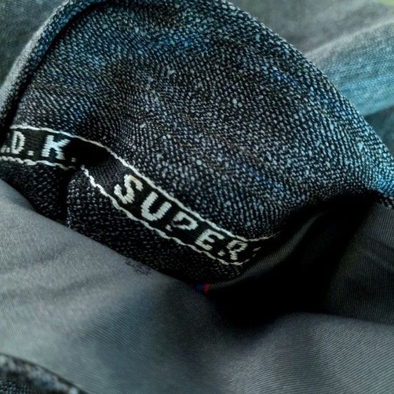 Custom made 
blue stripe on grey wool slubby texture suit
 made in Japan 
🎌🎌🎌 รูปที่ 14