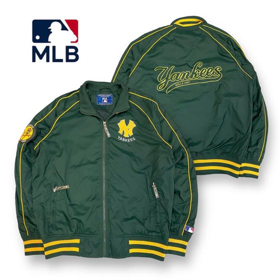 อื่นๆ เสื้อแจ็คเก็ต | เสื้อคลุม แขนยาว เสื้อแจ็คเกตผ้าวอร์ม MLB NY NEW YORK YANKEES แท้ 💯 size L ขนาด อก 22.5 ยาว 27 สภาพใหม่มาก สีเขียวสด ดีเทลดี ทรงสวยครับ
