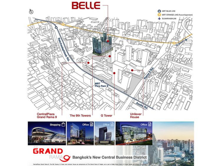 ให้เช่าที่จอดรถ คอนโด Belle Grand Rama 9 เดือนละ 2,000 บาท ใกล้เซ็นทรัลพระราม 9 The Ninth tower G Tower และ Central Rama9 รูปที่ 4