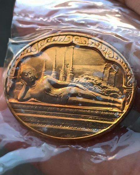 เหรียญพระนอน หลัง ภปร. พิธีใหญ่วัดโพธิ์ ฉลองในหลวงพระชนมายุครบ 5 รอบ พ.ศ. 2530 ไม่ผ่านการใช้ รูปที่ 35