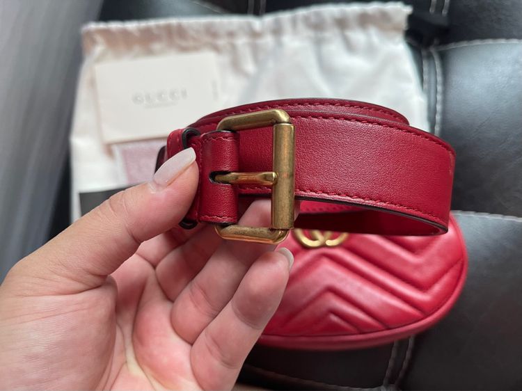 Gucci Marmont Belf Bag สีแดง รูปที่ 2
