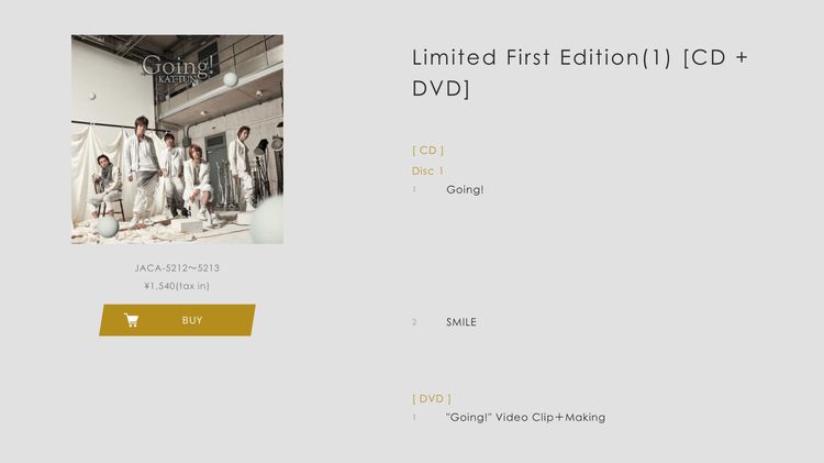 (SEALED) KAT-TUN – Going -Limited First edition1- CD + DVD รูปที่ 3