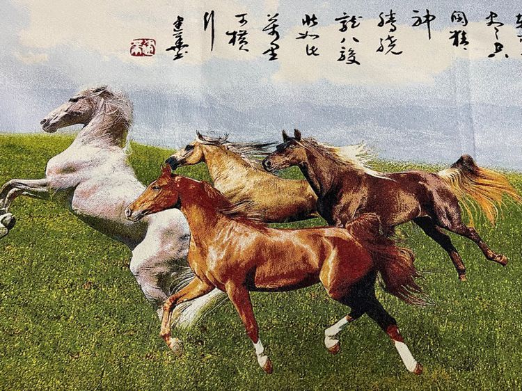 ภาพปัก ม้าแปดตัว ผืนยาวสะสม รูปที่ 5