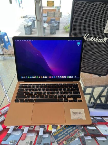 Macbookair M 1 ประกันศูนย์ RAM 8GB SSD 256GB อุปกรณ์แท้ครบกล่อง สี Rose Gold สภาพเครื่อง ไร้ที่ติ ทุกมุมครบกริป