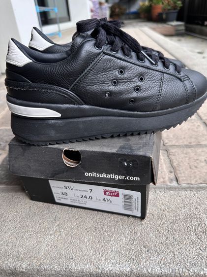 รองเท้ากีฬาสีดำ แบรนด์ Onitsuka tiger รุ่น Leathers upper rubber sole แท้💯 รูปที่ 7