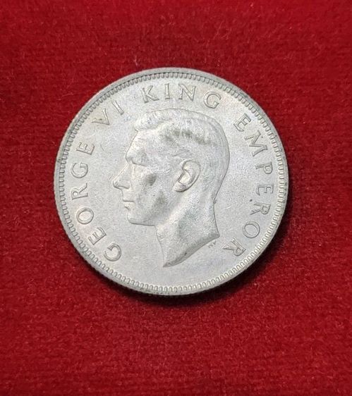 เหรียญ ธนบัตร ต่างประเทศ เหรียญเนื้อเงิน1 Florin, George VI New Zealand,​ ปี​1943 สภาพสวยรับประกันแท้💯