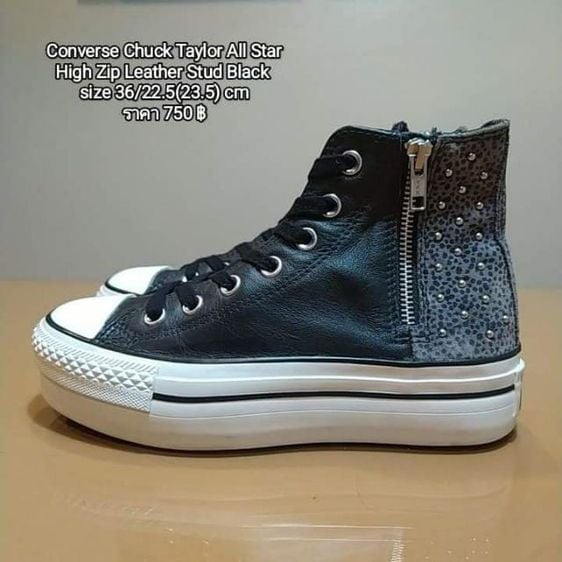 Converse Chuck Taylor All Star
High Zip Leather Stud Black 
size 36ยาว22.5(23.5)cm
ราคา 750฿