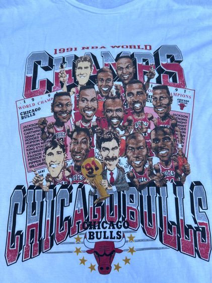 เสื้อยืดบาสรีโปร Chicago bulls 1991 รูปที่ 3