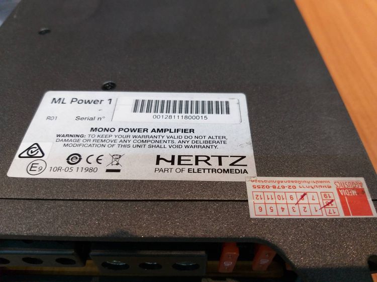 👍⚡เพาเวอร์แอมป์รถยนต์ HERTZ ML POWER1 CLASS D 1000W made in italy ตัวโชว์ รูปที่ 4
