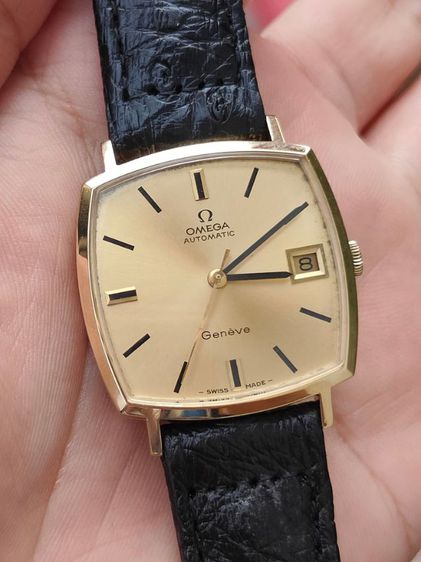 นาฬิกา OMEGA Geneve 18k Solid Gold ปี1969s หน้าปัดทอง มีวันที่  รูปที่ 3