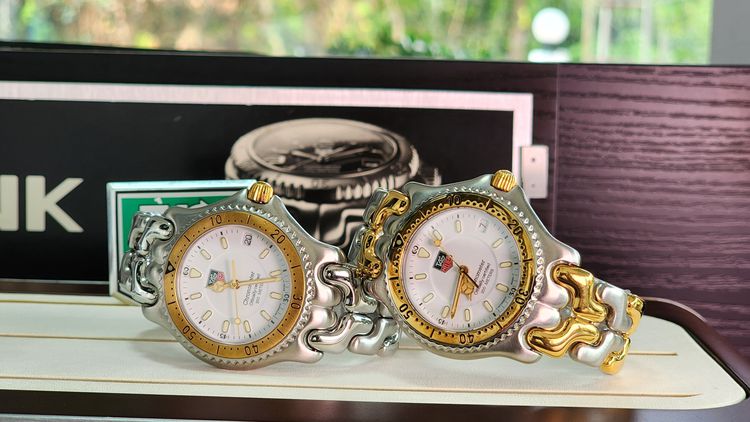 Tag heuer ก้างปลา หน้าขาวสองชั้น สองกษัตริย์ ขอบทอง 18Kเครื่อง Auto Chronometer Classic Kingsize รูปที่ 6
