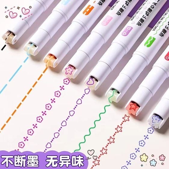 อุปกรณ์การเขียนและลบคำผิด พร้อมส่งในไทย ปากกา Maker พิมพ์ลวดลายน่ารัก ใช้เน้นข้อความ เพิ่มสีสันให้กับไดอารี่