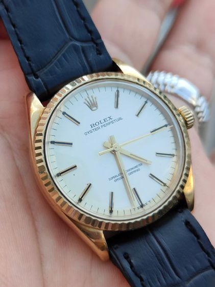 Vintage ROLEX Oyster Perpetual Silver Dial Ref.1005 14k  รูปที่ 6