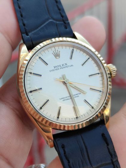 Vintage ROLEX Oyster Perpetual Silver Dial Ref.1005 14k  รูปที่ 4