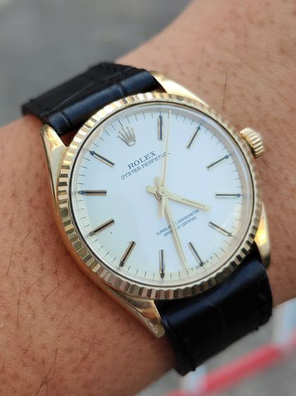 Vintage ROLEX Oyster Perpetual Silver Dial Ref.1005 14k  รูปที่ 11