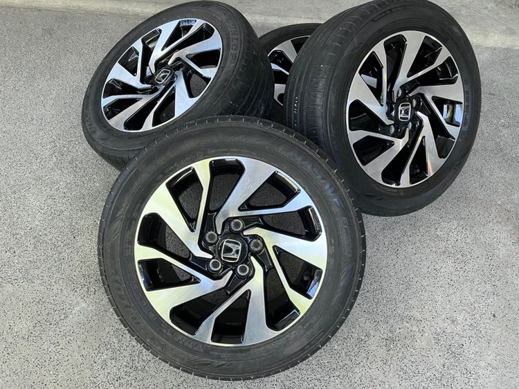 ล้อ Honda CIVIC FC FK 16” รุ่น Top 5รู 114 ไม่คด ไม่ดุ้ง ไม่เคยซ่อม DUNLOP 2018 ยาง 215 55 16 รูปที่ 2