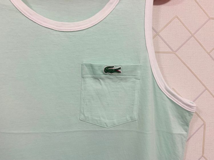 เสื้อกล้าม LACOSTE กระเป๋าอกซ้าย แท้ 💯 size 5 ขนาด อก 20.5 ยาว 27 นิ้ว สภาพใหม่มาก สีเขียวมิ้น ดีเทลสวย เนื้อผ้าดีมาก หายากน่าสะสมครับ รูปที่ 2