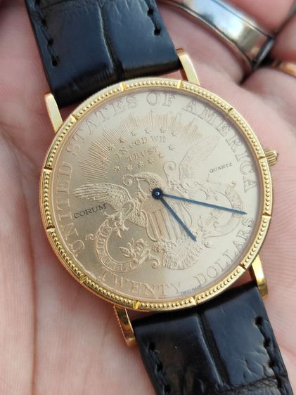 ลดราคาCorum American Eagle Quartz Year 1904  
“Coin Watch 20 Dollars” 22k 18k Solid Gold  รูปที่ 5