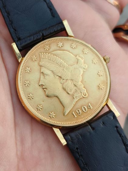 ลดราคาCorum American Eagle Quartz Year 1904  
“Coin Watch 20 Dollars” 22k 18k Solid Gold  รูปที่ 2