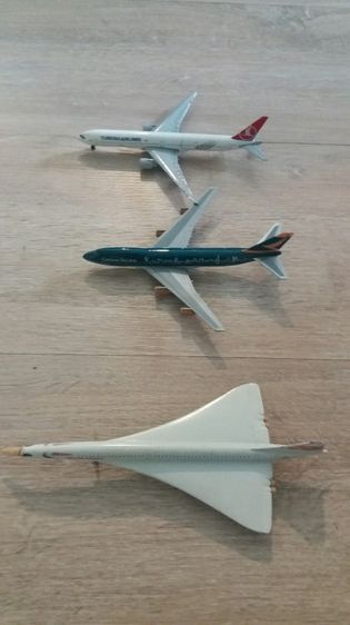  3 Metal Alloy Collector Model Planes, Turkish Air B777 - Cathay Pacific B747 - British Airways Concord รูปที่ 2