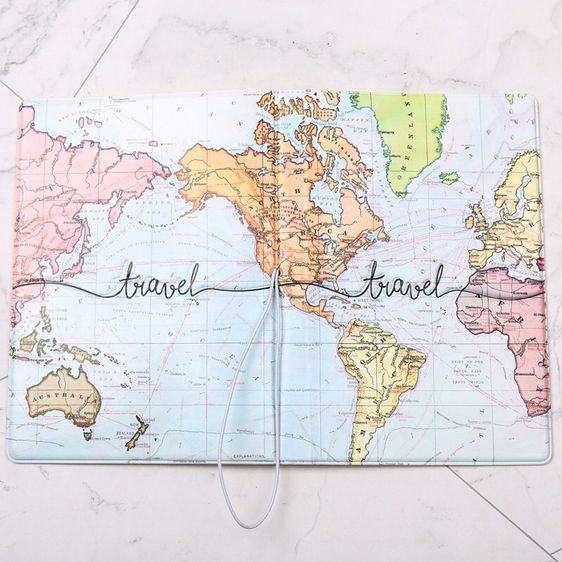 ✅ ขายดี Passport ปกพาสปอร์ต ปกหนังสือเดินทาง ลายแผนที่ แผนที่โลก travel passport รูปที่ 5