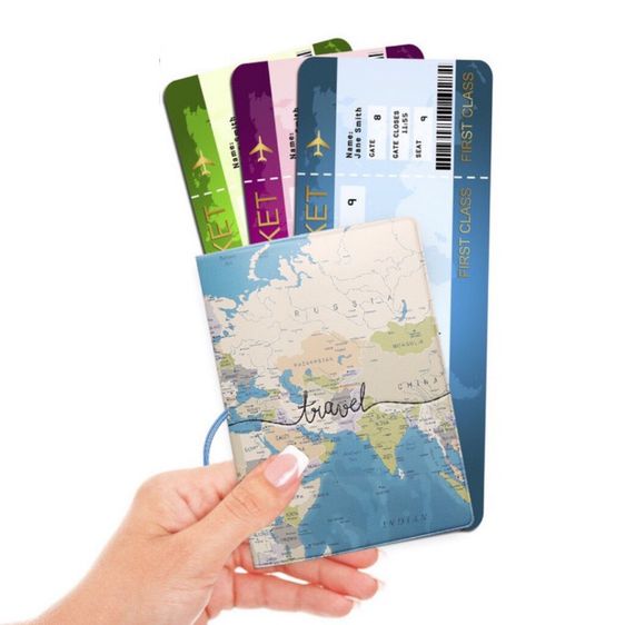✅ ขายดี Passport ปกพาสปอร์ต ปกหนังสือเดินทาง ลายแผนที่ แผนที่โลก travel passport รูปที่ 2