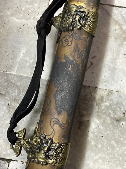 ดาบญี่ปุ่นลายสิงโต กะไหล่เงิน รูปที่ 14