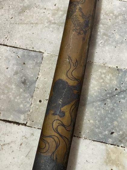 ดาบญี่ปุ่นลายสิงโต กะไหล่เงิน รูปที่ 12